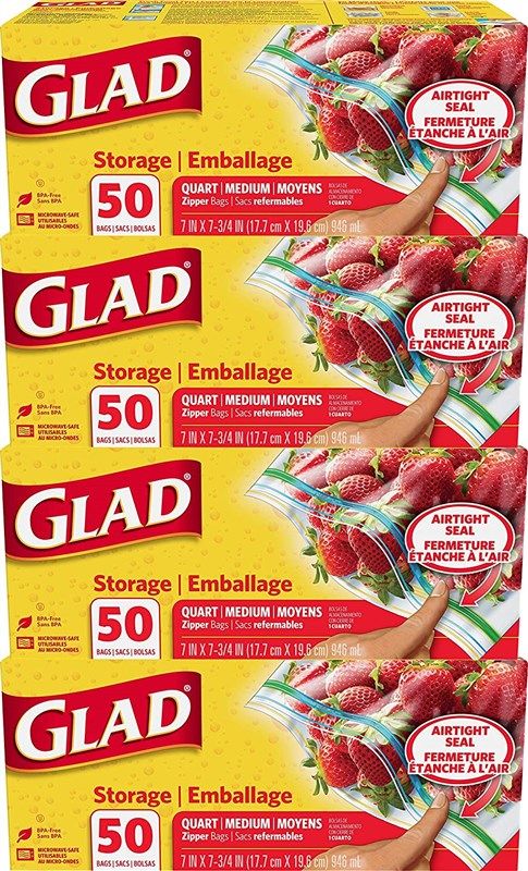 glad zipper food storage plastic household supplies 标志