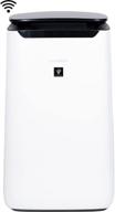 🌬️ sharp fxj80uw wifi-enabled plasmacluster ion air purifier with true hepa, ideal for large rooms up to 502 sq. ft, white logo