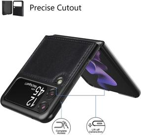 img 1 attached to 📱 Premium Genuine Leather Case for Samsung Galaxy Z Flip 3 5G 2021 - Sleek Black Protective Shell by JOYYE