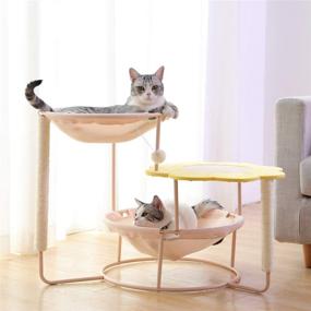 img 3 attached to 😺 Cat Hammock Bed with Stand - 2/3 Layer, Detachable and Washable, Free-Standing Pet Resting Seat, Safety Cat Shelves for Indoors and Outdoors - Breathable Cat Bed, Dog Bed