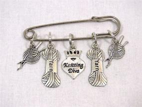 img 4 attached to Charmed Knitting - Set of 5 🧶 Silver Knitting Stitch Markers, Perfect for Knitting Divas