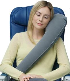 img 3 attached to 🌍 TRAVELREST Ultimate Travel Pillow & Neck Pillow - Straps to Airplane Seat & Car - Top Accessory for Plane, Auto, Bus, Train, Office Napping, Camping, Wheelchairs (Compact Size)