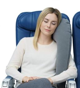 img 1 attached to 🌍 TRAVELREST Ultimate Travel Pillow & Neck Pillow - Straps to Airplane Seat & Car - Top Accessory for Plane, Auto, Bus, Train, Office Napping, Camping, Wheelchairs (Compact Size)