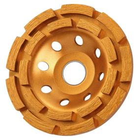 img 4 attached to KSEIBI 4-1/2 Inch Concrete Grinding Wheel for Angle Grinder | Diamond Cup | Double Row | Polishing & Cleaning Stone, Cement, Marble, Rock, Granite | Surface Grinding (644030) Gold