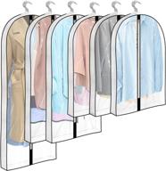 👗 fyheart hanging garment bags: organize your closet with 6 packs of clear zippered suit bags for coats and dresses логотип