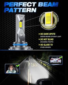 img 2 attached to Fahren Forenner 9012/HIR2 LED Headlight Bulbs: 12000 Lumens, 400% Brightness, Cool White 6500K - Halogen Replacement (Pack of 2)