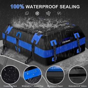 img 3 attached to 21 Cubic Ft Waterproof Soft Car Top Carrier Bag - Elefama Rooftop Cargo with Anti-Slip Mat, Storage Bag, 6 Door Hooks, 2 Luggage Straps | 700D PVC Car Roof Bag for All Vehicle SUVs with or without Rack