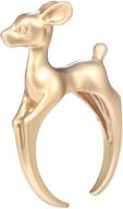 eiffy adjustable frosted bambi deer finger ring: vintage animal 🦌 elk band ring – unique pet lover gift & chic jewelry logo