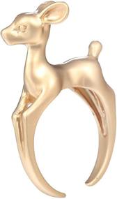 img 4 attached to Eiffy Adjustable Frosted Bambi Deer Finger Ring: Vintage Animal 🦌 Elk Band Ring – Unique Pet Lover Gift & Chic Jewelry