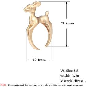 img 3 attached to Eiffy Adjustable Frosted Bambi Deer Finger Ring: Vintage Animal 🦌 Elk Band Ring – Unique Pet Lover Gift & Chic Jewelry