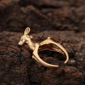 img 2 attached to Eiffy Adjustable Frosted Bambi Deer Finger Ring: Vintage Animal 🦌 Elk Band Ring – Unique Pet Lover Gift & Chic Jewelry