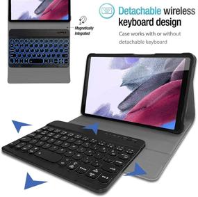 img 2 attached to 🎹 Wineecy Keyboard Case for Galaxy Tab A7 Lite 8.7 Inch 2021 - Wireless Backlit Keyboard & Premium PU Leather Cover (Black)