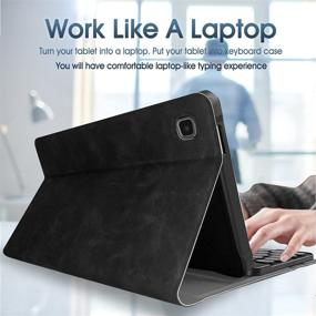 img 1 attached to 🎹 Wineecy Keyboard Case for Galaxy Tab A7 Lite 8.7 Inch 2021 - Wireless Backlit Keyboard & Premium PU Leather Cover (Black)