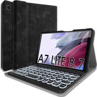 🎹 wineecy keyboard case for galaxy tab a7 lite 8.7 inch 2021 - wireless backlit keyboard & premium pu leather cover (black) logo