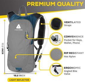 img 2 attached to 🎒 JTRYBE Hydration Pack with 2L Bladder - Perfect Water Backpack for Running, Biking, and Hiking. Bonus Bite Valve and Brush Included!