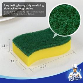 img 2 attached to 🧽 MR.SIGA Heavy Duty Scrub Sponge, 24 Count, Size: 11x7x3cm, 4.3x2.8x1.2 inches