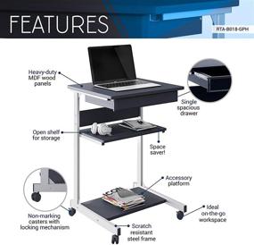 img 2 attached to 💻 TECHNI MOBILI Modus Metal Computer Student Laptop Desk: Sleek & Sturdy Graphite Design