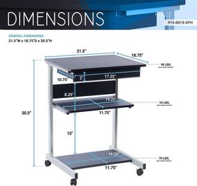 img 1 attached to 💻 TECHNI MOBILI Modus Metal Computer Student Laptop Desk: Sleek & Sturdy Graphite Design