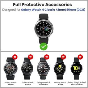 img 3 attached to 📱 Goton 3-в-1 комплект: чехол-бампер из прочного TPU Armor для Samsung Galaxy Watch 4 Classic 46мм + 2 закаленных стекла для защиты экрана + 1 кольцо безеля - черный