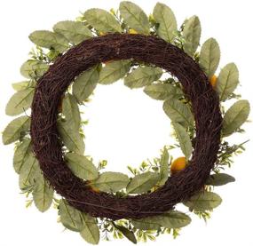 img 2 attached to Glitzhome Artificial Greenery Wreath Decorative