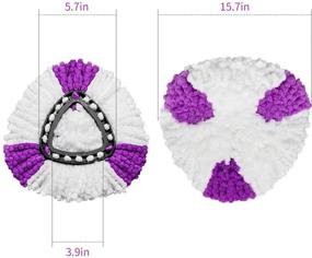 img 3 attached to 🧹 Set of 2 Purple & White Microfiber Spin Mop Head Replacements – 360° Easy Cleaning Mop Refills