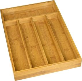 img 1 attached to 🍴 Bamboo Culinary Edge Cutlery Tray - 14.5″ x 10″