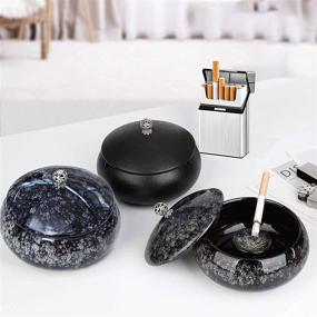 img 2 attached to 🚬 Outdoor Windproof Ceramic Cigarette Ashtray