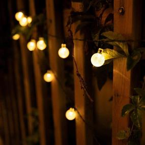 img 2 attached to 🌞 Solar String Lights Outdoor: 60 LED Crystal Globe Lights with 8 Modes, Waterproof & Solar Powered Patio Lights for Garden Yard Porch Wedding Party Decor (Warm White)