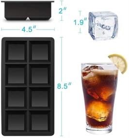 img 3 attached to 🧊 BPA Free Alinana Ice Cube Tray with Lid, Food Grade Ice Cube Molds for Whiskey, Large Silicone Ice Cube Tray for Cocktails