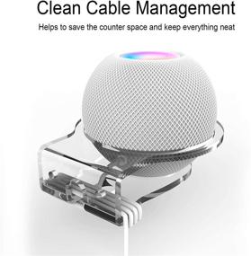 img 2 attached to Белая крепежная стойка для Homepod Mini на стену - дизайн, экономящий пространство, с идеальной организацией кабелей и принадлежностей для крепления.