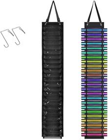 img 4 attached to 🗂️ Ultimate Vinyl Roll Holder: Wall Mount or Over The Door - 24 Compartment Vinyl Roll Storage Organizer Rack - Craft and Gift Wrap Storage Idea