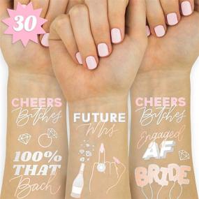 img 4 attached to 💍 XO Fetti Future Mrs + Cheers Tattoos - 30 Glitter Styles | Bachelorette Party Decorations, Bridesmaid Favors, Bride to Be Gifts | Bridal Shower Supplies