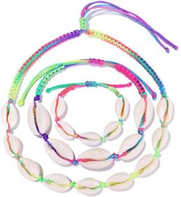 img 1 attached to Rainbow Beading Bracelet Braided Necklace