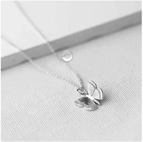 img 2 attached to Silver Butterfly Initial Necklace - Beautiful Pendant Jewelry for Women and Girls with Message Card