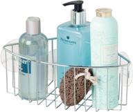 🚿 stainless steel rondo metal wire bathroom shower caddy corner basket | ideal for shampoo, conditioner, soap, creams, towels, razors, loofahs | powerful suction logo