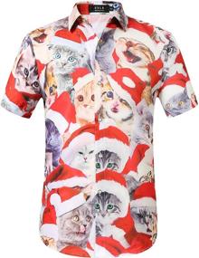 img 4 attached to 🌴 SSLR Tropical Hawaiian Christmas Shirts - Festive Men's Clothing for the Holidays