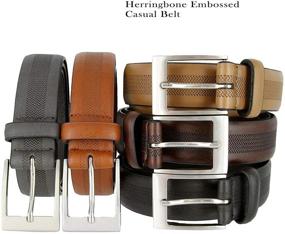 img 2 attached to 👔 32mm Leather Casual Dress Men's Belt - LA1130 - Stylish Accessories for Gentlemen