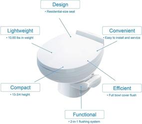 img 1 attached to Thetford - Aqua-Magic Residence RV Toilet with Water Saver, Low Profile/White (Model 1223.131)