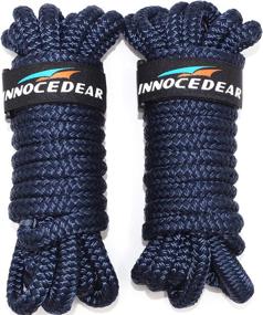 img 4 attached to 🚤 INNOCEDEAR 2 Pack Premium Navy Blue Dock Lines - 15 ft / 25 ft / 35 ft with Eyelet. Double Braided Nylon Dock Line/Mooring Lines for High-Performance Marine Boats Ropes