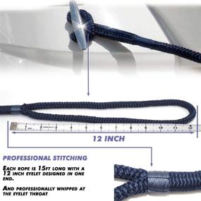 img 1 attached to 🚤 INNOCEDEAR 2 Pack Premium Navy Blue Dock Lines - 15 ft / 25 ft / 35 ft with Eyelet. Double Braided Nylon Dock Line/Mooring Lines for High-Performance Marine Boats Ropes