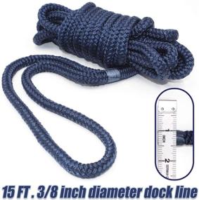 img 2 attached to 🚤 INNOCEDEAR 2 Pack Premium Navy Blue Dock Lines - 15 ft / 25 ft / 35 ft with Eyelet. Double Braided Nylon Dock Line/Mooring Lines for High-Performance Marine Boats Ropes