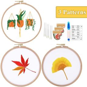 img 4 attached to Jimlink 3 Pack Embroidery Kit: Beginner's DIY Cross Stitch with Patterns & Instructions - Parent Child Interactive Kits