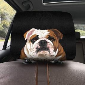 img 2 attached to 🚗 WIRESTER Car Seat Head Rest Cover - Cute Animal Print, Protective Fabric Design for All Cars - Decoration