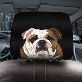 img 1 attached to 🚗 WIRESTER Car Seat Head Rest Cover - Cute Animal Print, Protective Fabric Design for All Cars - Decoration