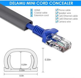 img 1 attached to 🔌 Cord Hider | 142in Mini Wire Cable Cover | PVC Cable Concealer Channel | Paintable Cord Cover | Hide Speaker Wire & Ethernet Cable | 9X L15.7in W0.48in H0.32in | CC05 Grey