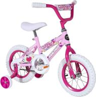 magna kids bike girls - 12 inch wheels training wheels white/pink/purple - ages 2 years & up logo