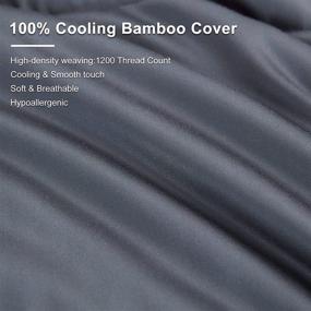 img 1 attached to Sunyrisy King Size Bamboo Comforter, Lightweight Cooling Down Alternative Duvet Insert - 100% Bamboo Fiber Quilted with 8 Corner Tabs, Dark Grey - All Seasons Comforter