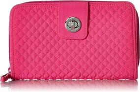 img 4 attached to 💼 Optimize your searches with Vera Bradley Women's Microfiber Turnlock Wallet featuring RFID Protection