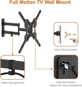 img 2 attached to 📺 Optimized Full Motion Wall Mount for 23-63 inch TVs up to 45 lbs - by Link2Home