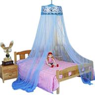 🏠 housweety blue sequins curtain dome bed canopy netting with mosquito net - new round design logo